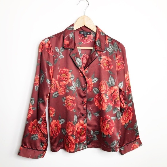 Inc International concepts, intimates, red floral, satin, two piece pajama set - Picture 15 of 16